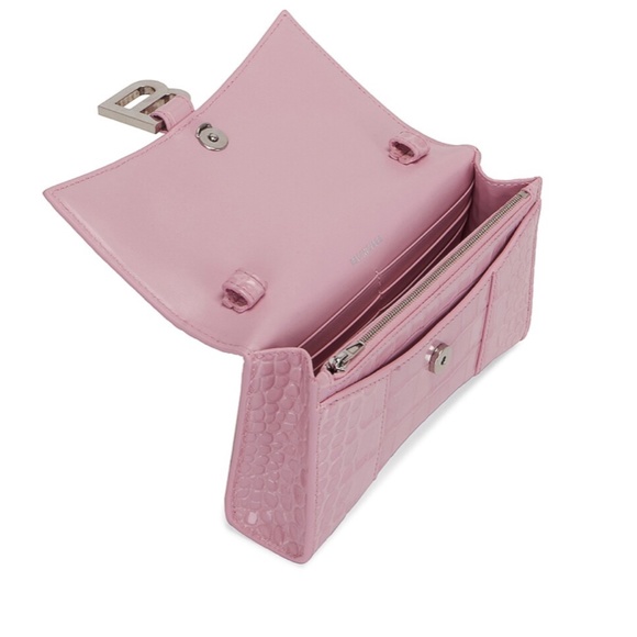 Balenciaga Hourglass Chain Wallet Candy Pink with Tag Leather Cross Body Bag - Picture 10 of 12